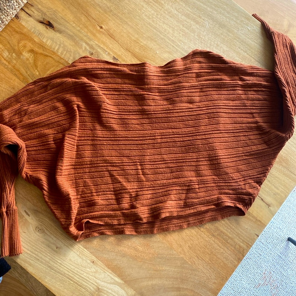 Burnt orange off the shoulder Forever 21 sweater S